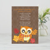 Chouette d'automne Invitation de fête d'anniversai (Debout devant)