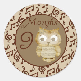 Chouette d'automne Sticker de 9 mois