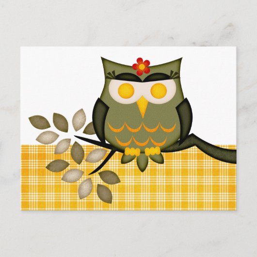 Chouette de carte postale dans l'arbre (Devant)