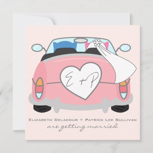 Chouette de chambre bleue et Faire-part de mariage (Devant)