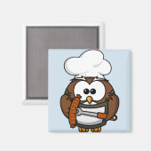 Chouette de dessin Été Barbecue Blue Magnet (Recto/Verso)