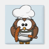 Chouette de dessin Été Barbecue Blue Magnet (Devant)