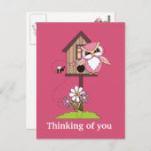 Chouette de dessin Penser à votre carte postale (Devant / Derrière)