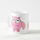 Chouette de message d'amour mignonne Mug (Devant gauche)