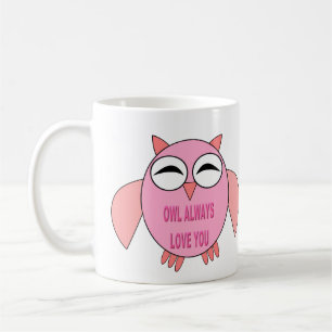 Chouette de message d'amour mignonne Mug