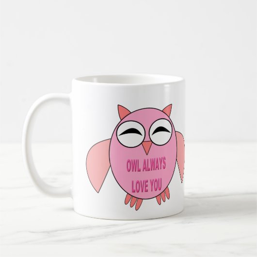Chouette de message d'amour mignonne Mug (Gauche)