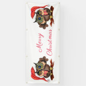 Chouette de Noël avec bannière cadeau (Vertical)