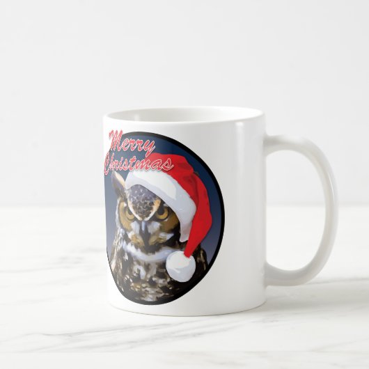 Chouette de Noël - Blanc 11 oz Mug blanc classique (Droite)