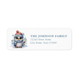 Chouette de Noël Étiquettes de adresse