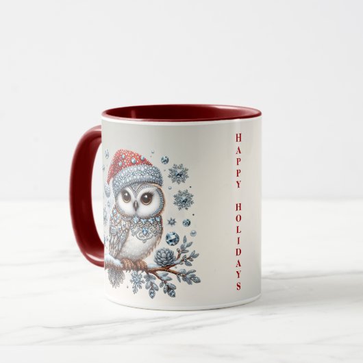 Chouette de Noël Mug (Devant gauche)