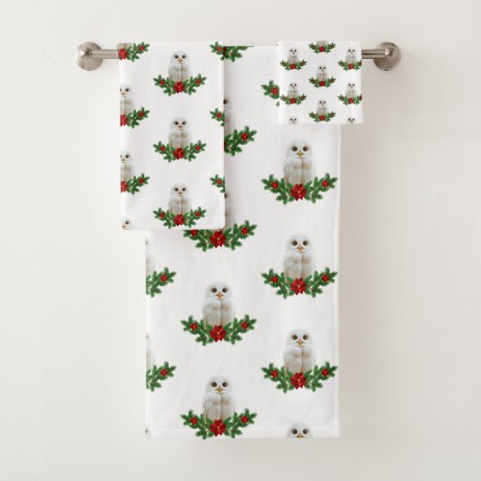 Chouette de Noël sous la neige blanche (En situation)