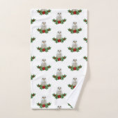 Chouette de Noël sous la neige blanche (Serviette à main)