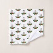 Chouette de Noël sous la neige blanche (Gant de toilette)