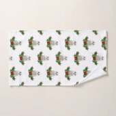 Chouette de Noël sous la neige blanche (Serviette à main)
