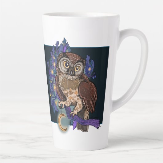 Chouette de nuit boréale Latte Mug (Droite)