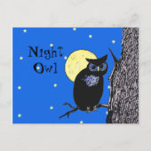 Chouette de nuit dans la carte postale de la lune (Devant)