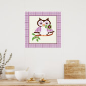 Chouette de printemps mignonne sur une affiche de (Cuisine)