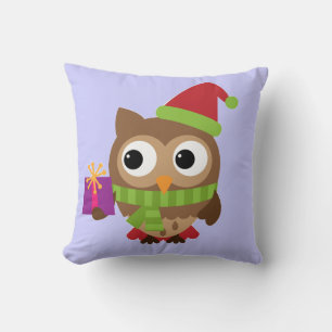 Chouette de Santa Hat avec Coussin cadeau