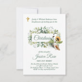 Chouette des bois Christening Invitations Baptême (Devant)