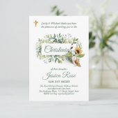 Chouette des bois Christening Invitations Baptême (Debout devant)