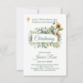 Chouette des bois Christening Invitations Baptême (Devant)