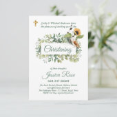 Chouette des bois Christening Invitations Baptême (Debout devant)