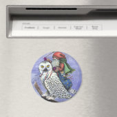 Chouette Des Neiges Et Père Noël MAGNET DE NOËL Im (In Situ (Lave-vaisselle))