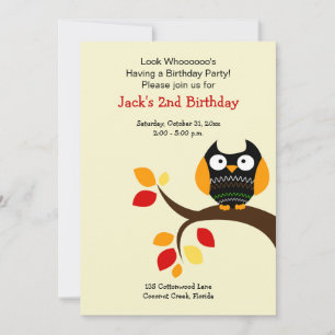 Chouette d'Halloween à la crème Invitation d'anniv