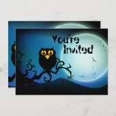 Chouette d'Halloween Baby 1er Invitation d'anniver (Devant / Derrière)