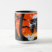 Chouette d'Halloween vintage Mug (Centre)