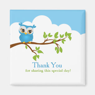 Chouette douce Boy Boy Magnet Merci