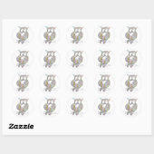 Chouette élégant - Stickers Art Abstrait (Feuille)