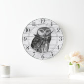 Chouette en bois rustique Grande horloge (Maison)