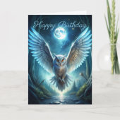 Chouette en forêt carte d'anniversaire (Devant)