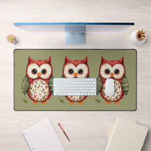 Chouette en patchwork d'art populaire Cottagecore