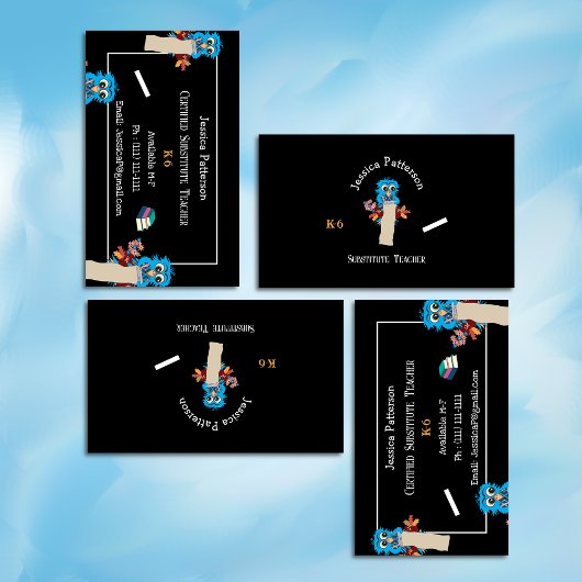 Chouette Enseignante Substituante Cartes de Contac