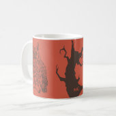 Chouette et arbre Éffrayant, illustration Mug (Devant gauche)