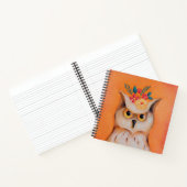 Chouette et fleurs Carnet à couverture rigide (Intérieur)
