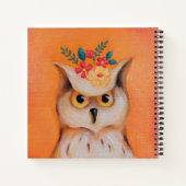 Chouette et fleurs Carnet à couverture rigide (Dos)