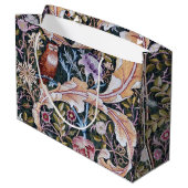 Chouette et fleurs, William Morris Grand sac cadea (Dos Angle)