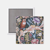 Chouette et fleurs, William Morris Magnet (Recto/Verso)