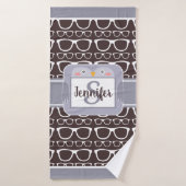 Chouette et lunettes Enfants personnalisés Serviet (Serviette de bain)