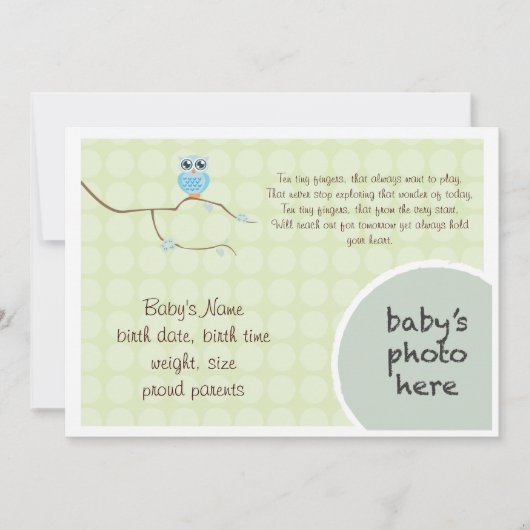 Chouette Faire-part (Devant)