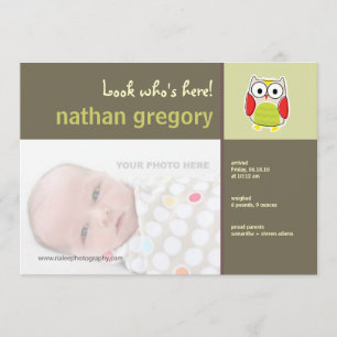 Chouette Faire-part de naissance