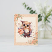 Chouette florale de printemps - Carte postale (Debout devant)