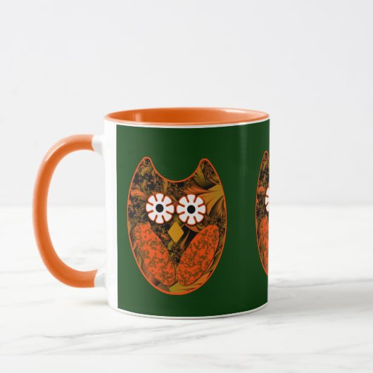 Chouette fractée orange Mug (Gauche)