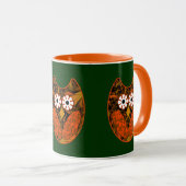 Chouette fractée orange Mug (Devant droit)
