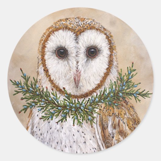 chouette grange avec autocollants en cèdre (Devant)