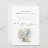 Chouette hivernale - Carte d'invitation pour l'ann (Dos)