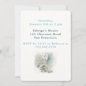 Chouette hivernale - Carte d'invitation pour l'ann (Dos)